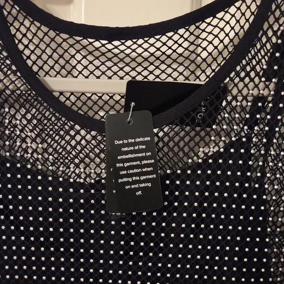 Torrid Bedazzled Mesh Boxy Crop Top - Picture 5 of 8